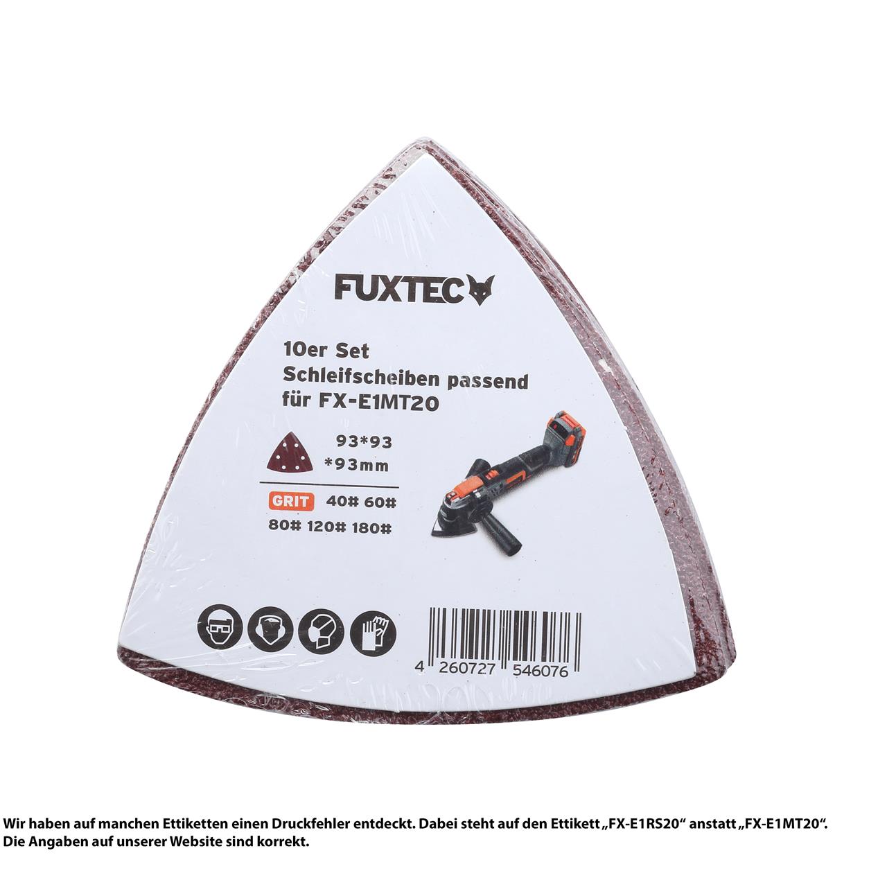 FUXTEC - Lot de 10 disques abrasifs 5 grains différents outil multifonction pour FX-E1MT20