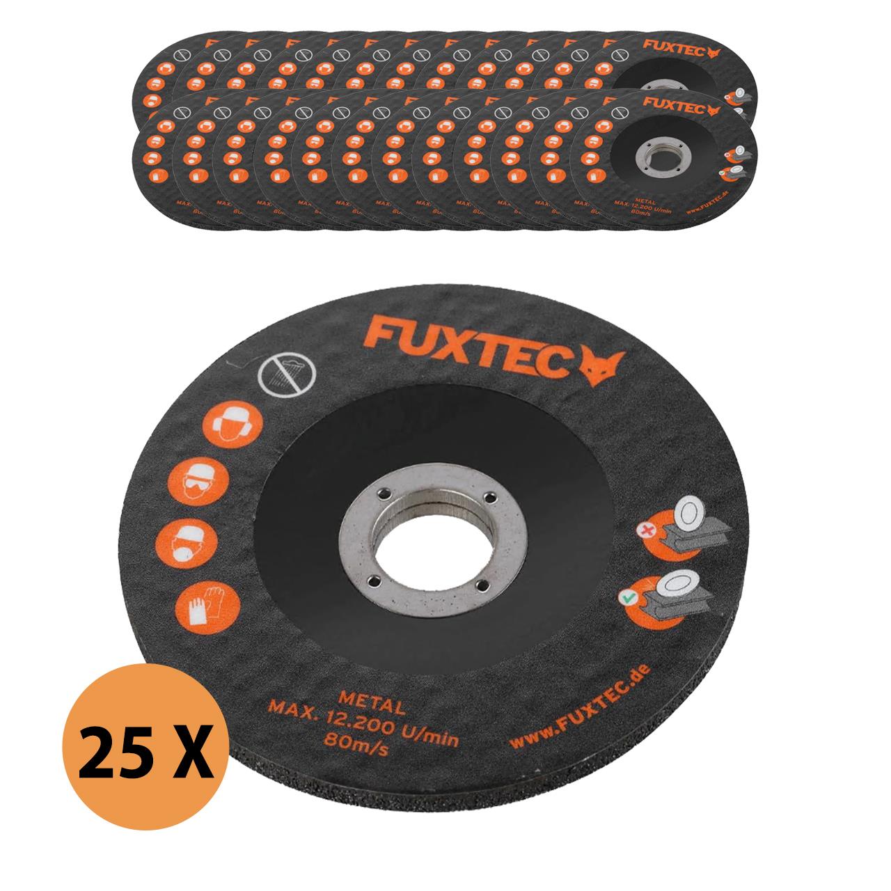 25 disques meules de tronçonnage 115x1,6x22mm métal acier inox pour meuleuse d'angle FX-E1WS20